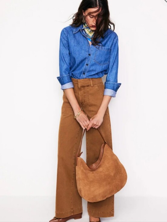 Boden Pants - BODEN Wide Leg Cargo Pant‎ in Gingerbread Relaxed Trouser Casual High Waist 16